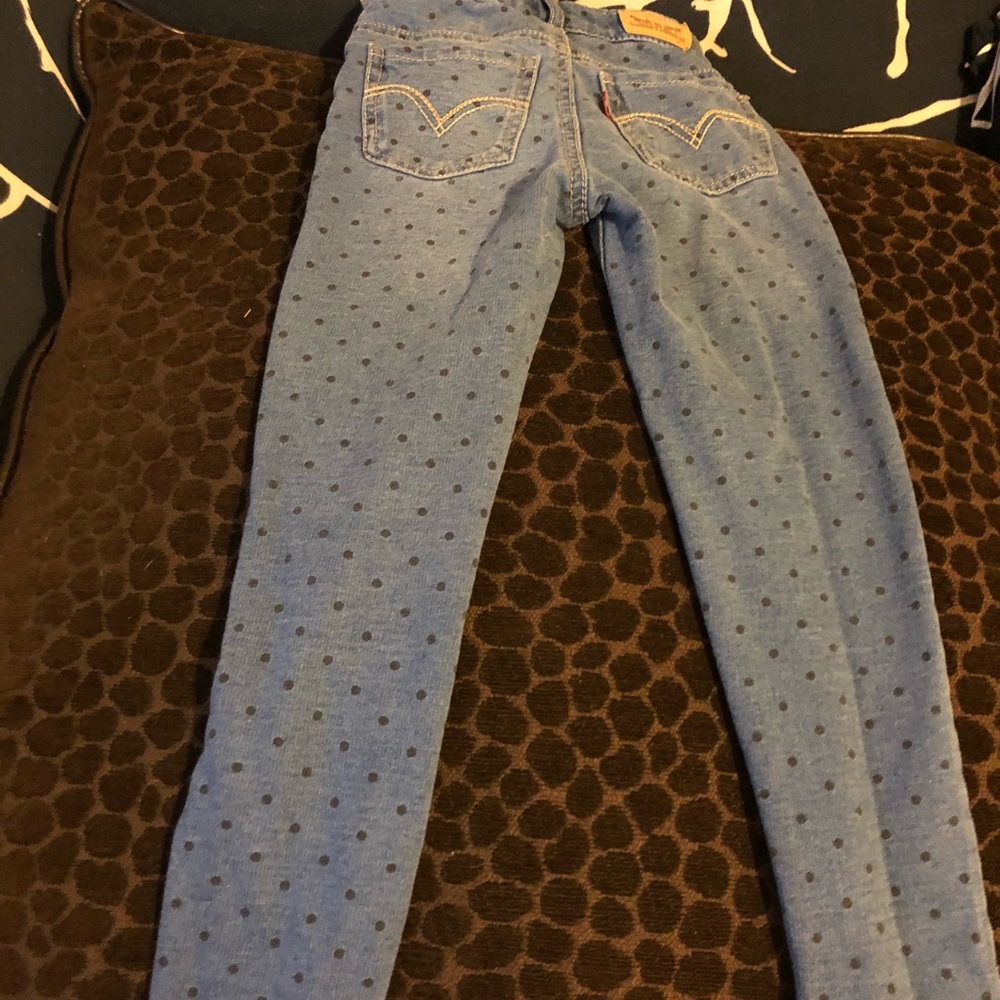 Little Girls Size 6t Polka Dotted Levi Jeans EUC